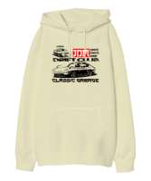 JDM Krem Oversize Unisex Kapüşonlu Sweatshirt - Thumbnail