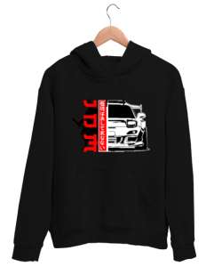 JDM Siyah Unisex Kapşonlu Sweatshirt