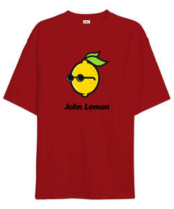 John Lemon V1 Kırmızı Oversize Unisex Tişört