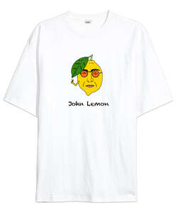 John Lemon V2 Beyaz Oversize Unisex Tişört