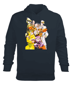 JoJos Bizarre Adventure Anime Baskılı Füme Renk Erkek Kapüşonlu Hoodie Sweatshirt