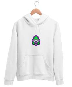 Joker Beyaz Unisex Kapşonlu Sweatshirt