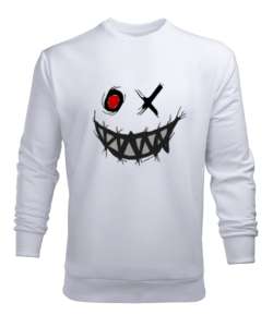 Joker Smile Beyaz Erkek Sweatshirt