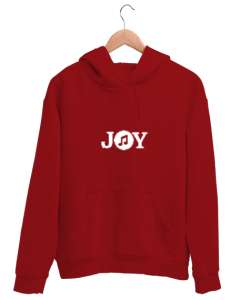  Joy - Neşe Yazılı Kırmızı Unisex Kapşonlu Sweatshirt