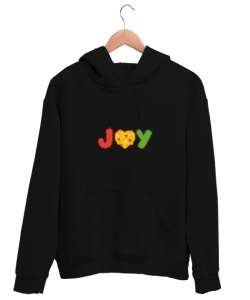  Joy - Neşe Yazılı Siyah Unisex Kapşonlu Sweatshirt