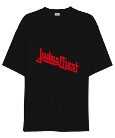 Judas Priest Tasarımı Baskılı Siyah Oversize Unisex Tişört