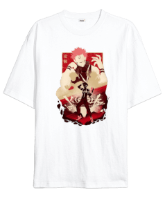 Jujutsu Kaisen Anime Tasarım Baskılı Oversize Unisex Tişört