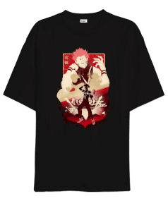 Jujutsu Kaisen Anime Tasarım Baskılı Oversize Unisex Tişört