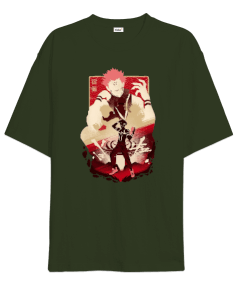 Jujutsu Kaisen Anime Tasarım Baskılı Oversize Unisex Tişört