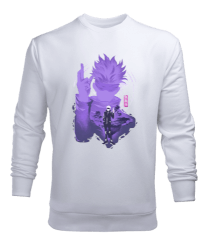 Jujutsu Kaisen GOJO SATORU Anime Tasarım Baskılı Beyaz Erkek Sweatshirt