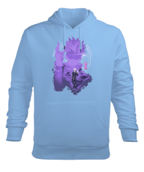 Jujutsu Kaisen GOJO SATORU Anime Tasarım Baskılı Buz Mavisi Erkek Kapüşonlu Hoodie Sweatshirt