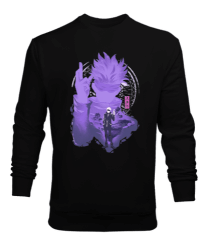 Jujutsu Kaisen GOJO SATORU Anime Tasarım Baskılı Siyah Erkek Sweatshirt