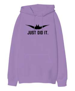 Just Did İt - Sadece Yaptım Lila Oversize Unisex Kapüşonlu Sweatshirt