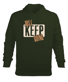 Just Keep Going Erkek Kapüşonlu Hoodie Sweatshirt