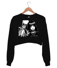 Kadın gothic girl Kadın Crop Sweatshirt