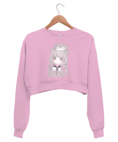 Kadın kawaii anime girl Kadın Crop Sweatshirt