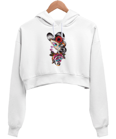 Kadın Sanatı , Art of woman Kadın Crop Hoodie Kapüşonlu Sweatshirt