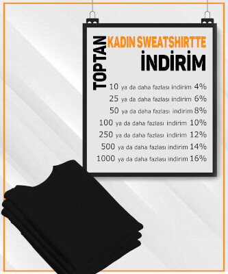 Kadın Siyah Baskısız Toptan Sweatshirt