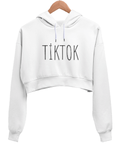 kadın tweet Kadın Crop Hoodie Kapüşonlu Sweatshirt