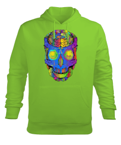 Kafatası Figürlü Erkek Kapüşonlu Hoodie Sweatshirt