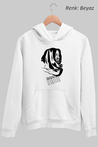 Kafkas Adam Figürlü Unisex Kapüşonlu Sweatshirt