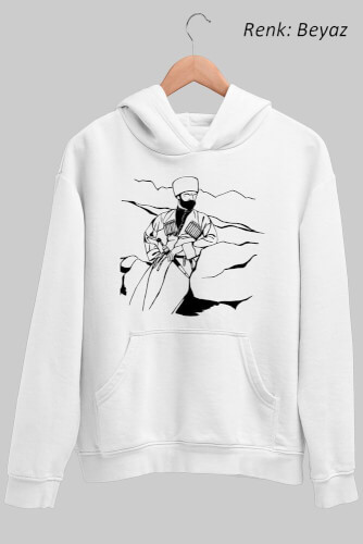 Kafkas Çizim Unisex Kapüşonlu Sweatshirt