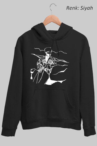 Kafkas Çizim Unisex Kapüşonlu Sweatshirt