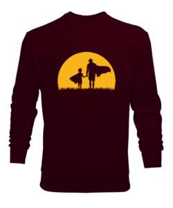 Kahraman Baba ve Çocuk Bordo Erkek Sweatshirt