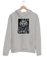 Kahve İçen Kurt - Wolf Gri Unisex Kapşonlu Sweatshirt - Thumbnail