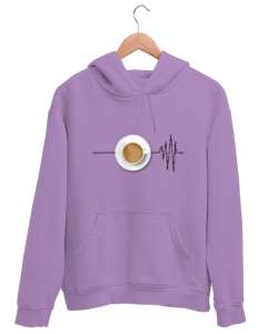 Kahve Önce ve Sonra - Coffee Lila Unisex Kapşonlu Sweatshirt