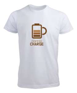 Kahve ŞArjı - Coffee Charge Beyaz Erkek Tişört