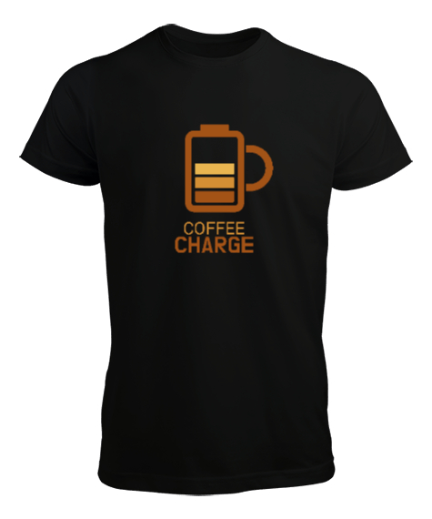 Tisho - Kahve ŞArjı - Coffee Charge Siyah Erkek Tişört