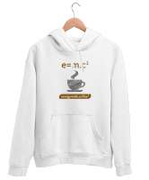 Kahve ve Süt Enerji Formülü - Coffee Milk Beyaz Unisex Kapşonlu Sweatshirt - Thumbnail