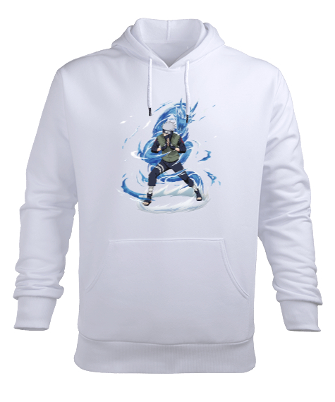 Kakashi Hatake Beyaz Erkek Kapüşonlu Hoodie Sweatshirt