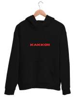 Kakkoii Anime Baskılı Siyah Unisex Kapşonlu Sweatshirt - Thumbnail