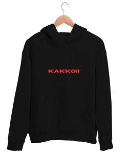 Kakkoii Anime Baskılı Siyah Unisex Kapşonlu Sweatshirt