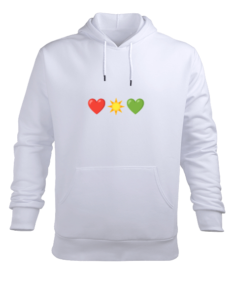 Kalpler Beyaz Erkek Kapüşonlu Hoodie Sweatshirt