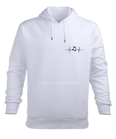 Kalpte Müzik Erkek Kapüşonlu Hoodie Sweatshirt