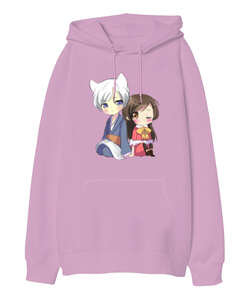 Kamisama Kiss : Tomoe Nanami Pembe Oversize Unisex Kapüşonlu Sweatshirt