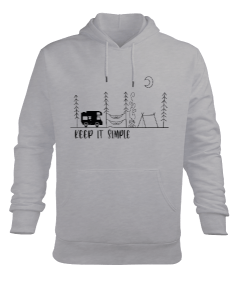 Kamp - Outdoor Karavan Keep it Simple Erkek Kapüşonlu Hoodie Sweatshirt