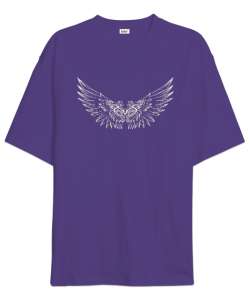 Kanatlar - Wings Mor Oversize Unisex Tişört