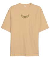 Kanatlar - Wings - Sırt Baskılı Camel Oversize Unisex Tişört - Thumbnail