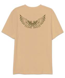 Kanatlar - Wings - Sırt Baskılı Camel Oversize Unisex Tişört