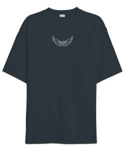 Kanatlar - Wings - Sırt Baskılı Füme Oversize Unisex Tişört