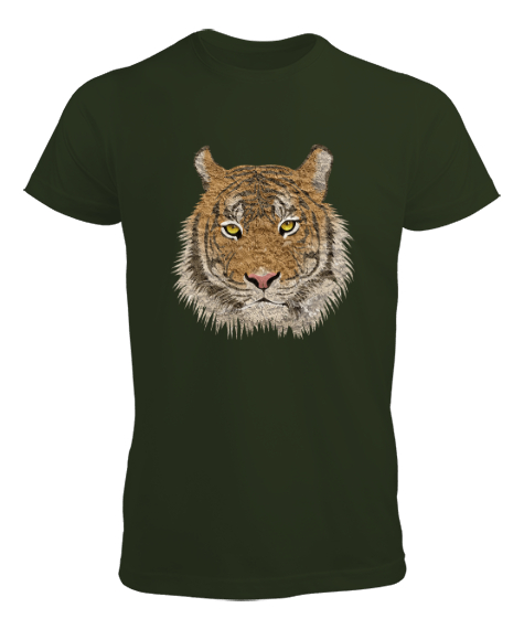 Tisho - Kaplan - Tiger Haki Yeşili Erkek Tişört