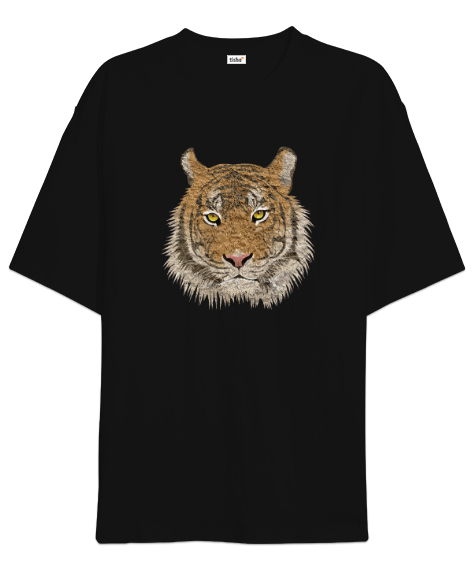 Tisho - Kaplan - Tiger Siyah Oversize Unisex Tişört