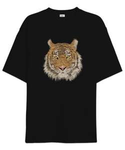 Kaplan - Tiger Siyah Oversize Unisex Tişört