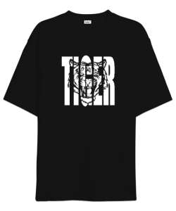 Kaplan - Tiger Siyah Oversize Unisex Tişört