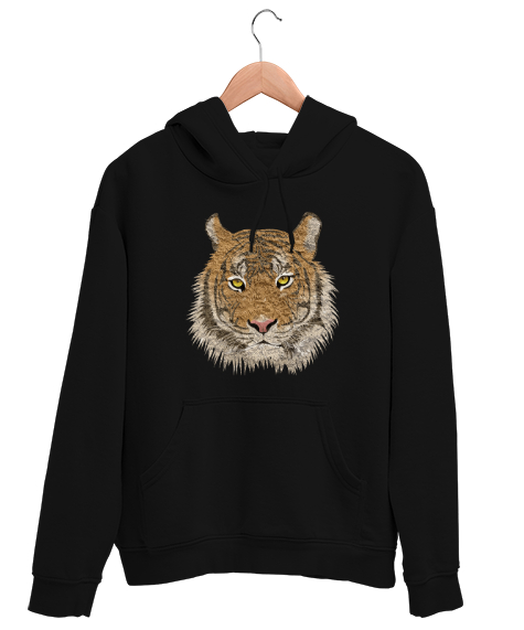 Tisho - Kaplan - Tiger Siyah Unisex Kapşonlu Sweatshirt