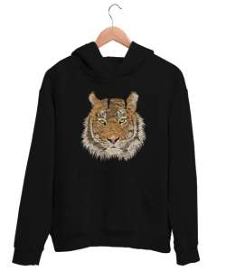 Kaplan - Tiger Siyah Unisex Kapşonlu Sweatshirt